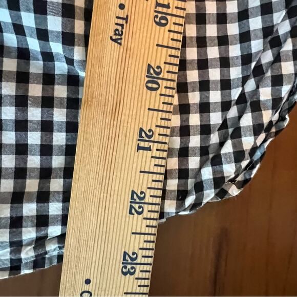 GAP Off-Shoulder Tunic Shirt in Poplin Black white Gingham Women’s size Small - Picture 5 of 9